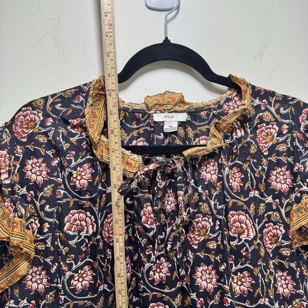 Anthropologie Artisanal Prairie Moody Tiered Ruffle 100% Cotton Midi Dress 3X - Picture 3 of 6